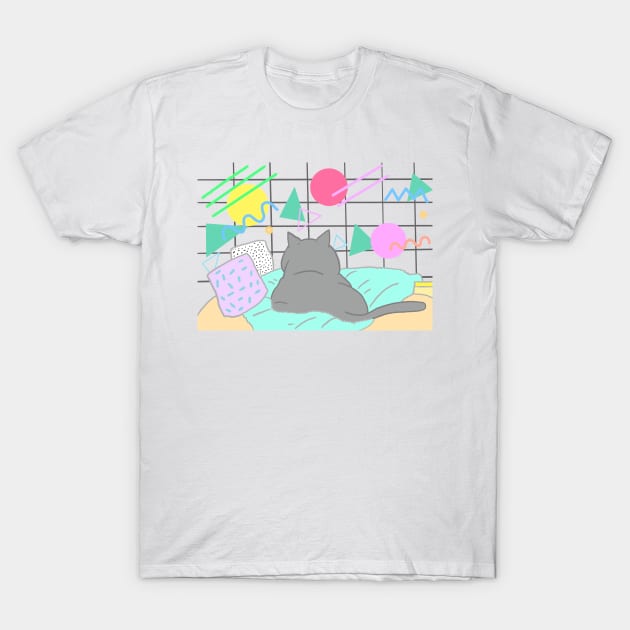 80's Cat T-Shirt by Marinaaa010